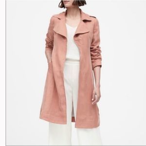 𝅺BANANA Republic Dusty Rose Soft Trench Coat Size XS- Good Condition